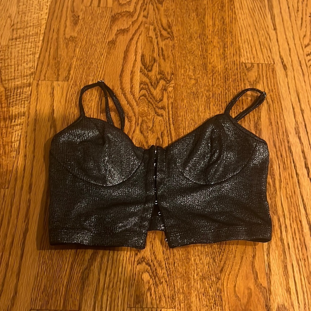 Adika Woman’s Black Sparkle Crop Top Size XS